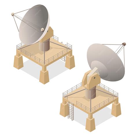 Premium Vector | Satellite Dish Antenna or Radar Isometric View