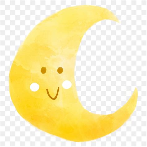 Cute moon png sticker, watercolor | Premium PNG - rawpixel