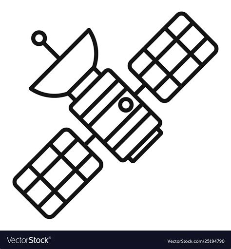 Space satellite icon outline style Royalty Free Vector Image