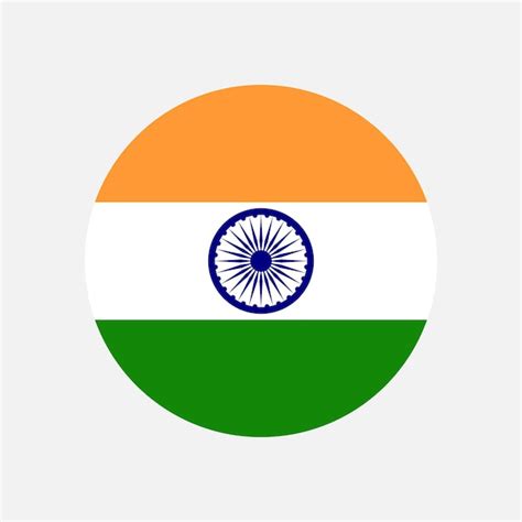 Premium Vector | Round national flag of India in official colors ...