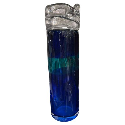 Blue and Green Murano Glass Vase at 1stDibs