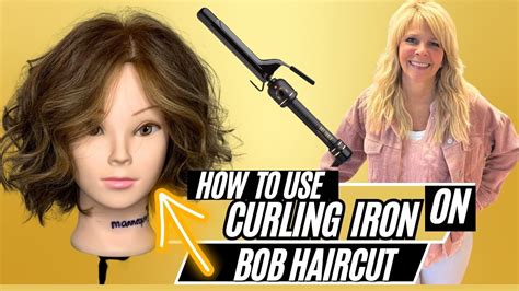 Curling Iron on Bob Haircut | Curly Hair Tutorial by Coach Kimmy - YouTube