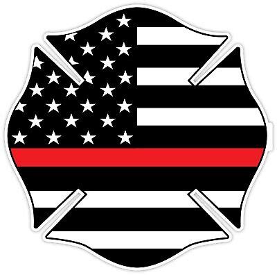 Firefighter Thin Red Line American Flag Vinyl Sticker Sticker Decal ...