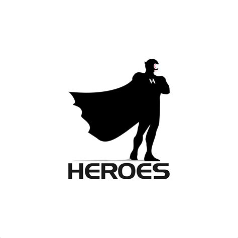 Mascot logo success fun super hero silhouette 5334498 Vector Art at ...