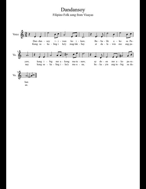 dandansoy sheet music download free in PDF or MIDI