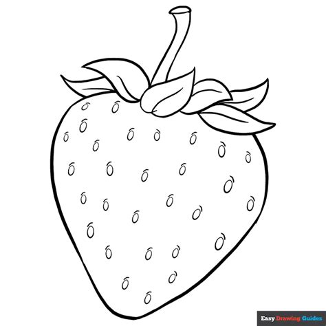 Strawberry Coloring Page | Easy Drawing Guides