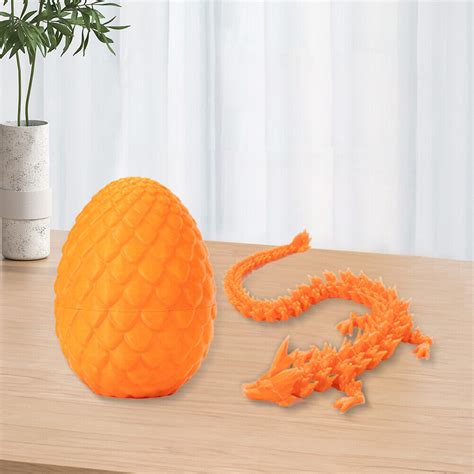 3D Printed Articulated Dragon Toy Realistic for Home Office Decor (Orange) | eBay