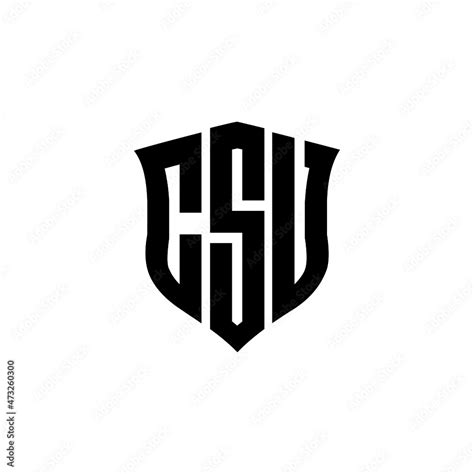 CSU letter logo design with white background in illustrator, vector ...