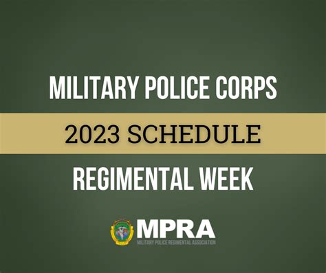 2023 Military Police Regimental Week Schedule - Military Police ...