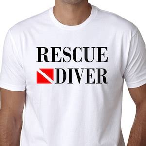 Rescue Diver T-shirt Great Gift for Emergency Services Divers, Available in White & Gray. - Etsy