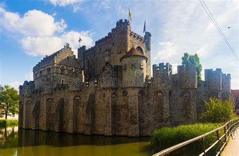 Gravensteen Medieval Castle at Ghent in Belgium Stock Image - Image of ...