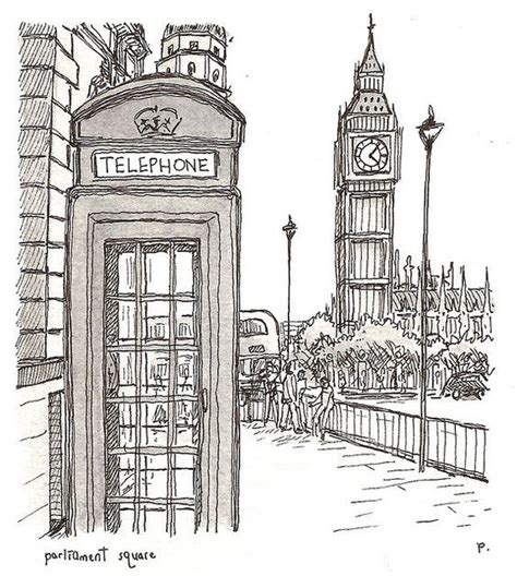 Pete Scully--LONDON Pencil Art Drawings, Art Drawings Sketches, Drawings Of Buildings, London ...