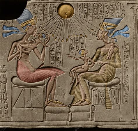 Egyptian Pharaoh Akhenaten and Nefertiti - Stock Image - C043/9654 ...