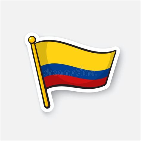 Bandera Nacional De La Etiqueta Engomada De Colombia Ilustración del Vector - Ilustración de ...