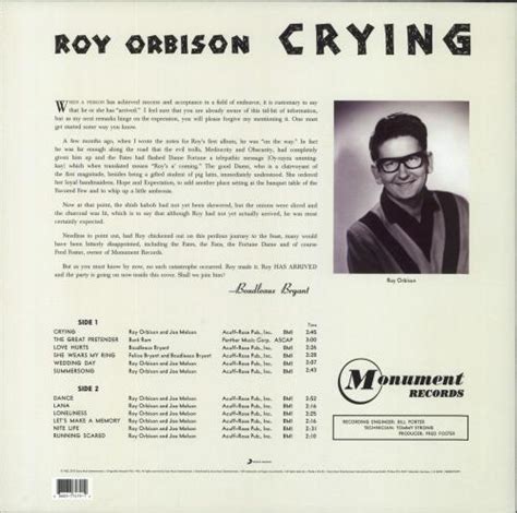 Roy Orbison Crying: We Are Vinyl series UK vinyl LP album (LP record) (800882)