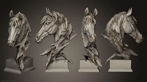 Masks and muzzles of animals - Horse Sculpture 2, MSKJ_0111. 3D stl ...