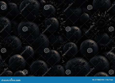 A Group of Black Blood Cells in a Dark Background Stock Illustration - Illustration of ...