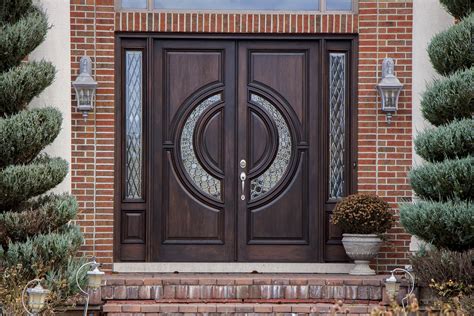 Mahogany Double Doors with Sidelights in 8ft Height