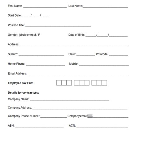 FREE 7+ Blank Payroll Form Templates in PDF | MS Word