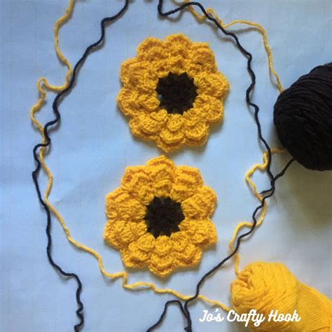 Sunflower Applique Crochet Pattern-crochet Pattern for Sunflower Applique-how to Crochet ...