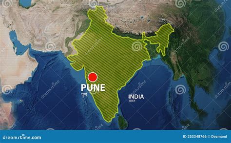 Geolocation of the City of Pune on the Map Stock Footage - Video of ...