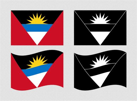 Antigua and Barbuda Flag SVG Vector Clip Art Cut Files for | Etsy