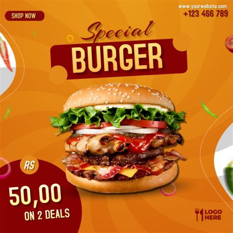 Special Burger Deals Template | PosterMyWall