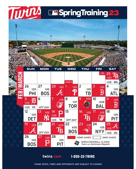 Printable Schedule | Minnesota Twins