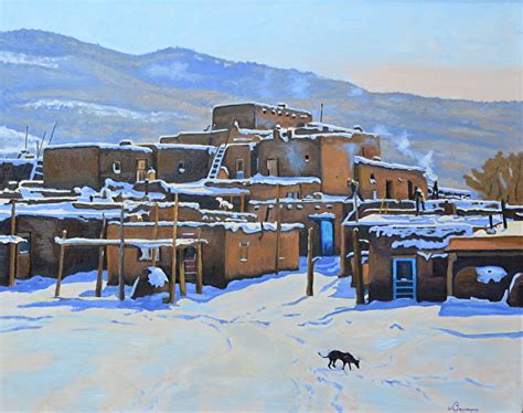 Baumann Gallery - Work Zoom: "Taos Pueblo in Winter."