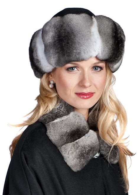 Chinchilla Hat-Natural Crosscut Chinchilla Hat | Madison Avenue Mall Furs