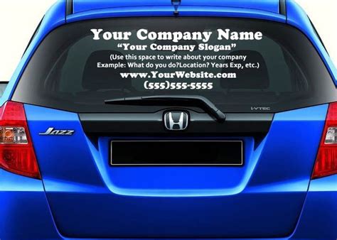 Business Ad Your Company Advertisement Vinyl Decal Car Rear Window Sticker by DesignsNCustoms on ...