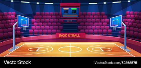 Empty basketball arena sport stadium Royalty Free Vector