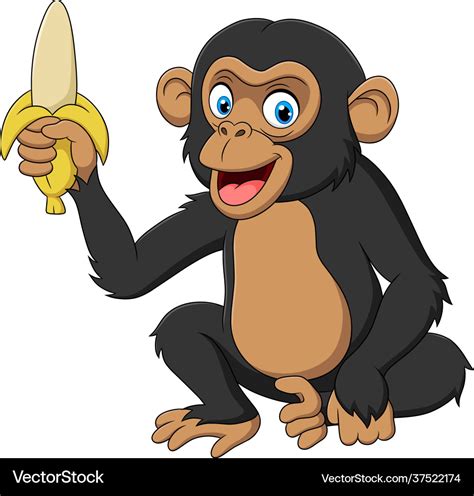 Cute chimpanzee animal cartoon Royalty Free Vector Image