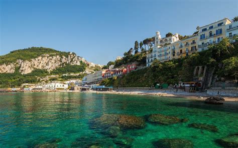 Anacapri, Capri, Italie, ville, île, côte, mer, rochers, maisons Fonds ...