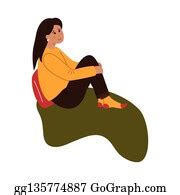 750 Royalty Free Brunette Teenager Student Clip Art - GoGraph