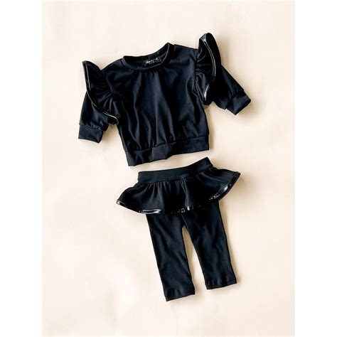 Lily Baby Set | Black & faux leather – Joah Love