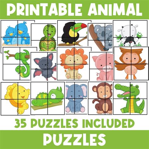 Animal Puzzles for Kids Early Years Puzzle Fine Motor Homeschool ...