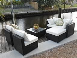 Amazon.com : Outsunny 6 Piece Outdoor Patio PE Rattan Wicker Sofa ...