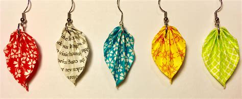 Some Origami leaf earrings I folded. : r/pics