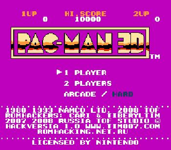 Pac-Man 3D (NES) Rom Hack [Download]