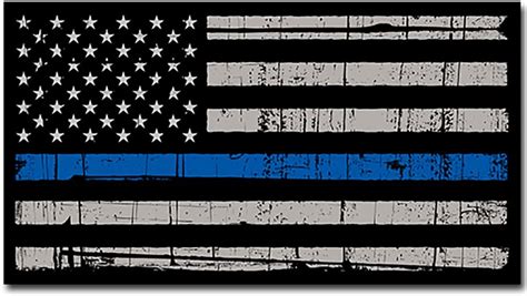 Thin Blue Line Police Distressed American Flag Sticker Decal Blue Lives Matter LARGE 8" Sticker ...