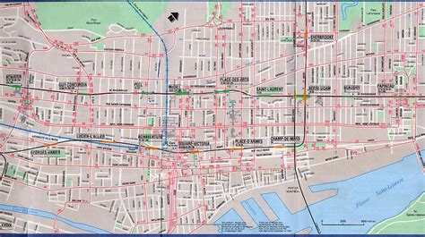 Map of Downtown Montreal - Carte du Centre-ville de Montréal