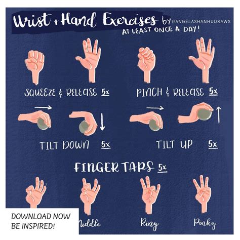 Desk Yoga Focus on Wrist and Fingers - Etsy | Hand exercises, Hand ...