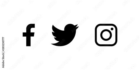 Social Media Icons Black And White Instagram