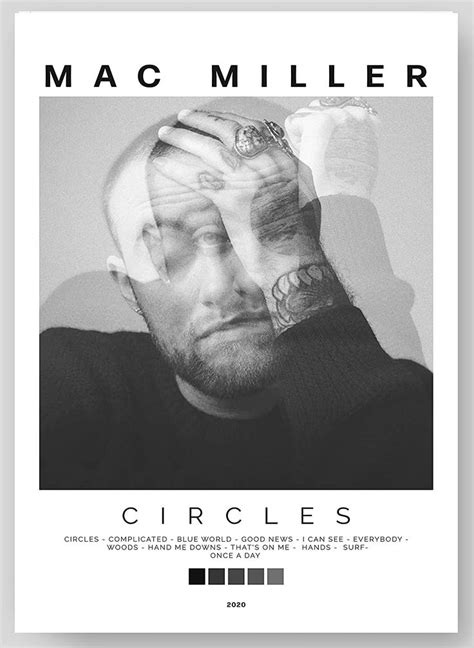 Mac Miller - Circles Album Cover Poster Print with Track List and Color ...