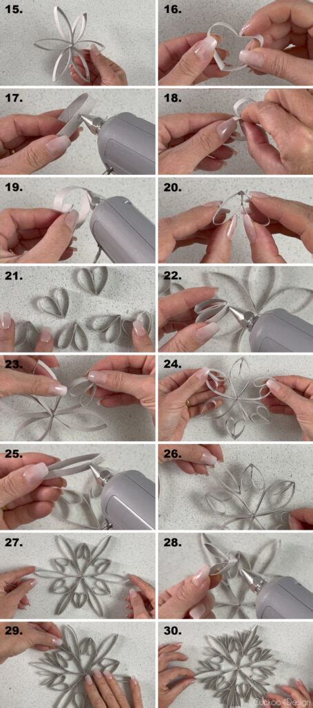 DIY toilet paper roll snowflakes as Christmas ornaments - Cuckoo4Design