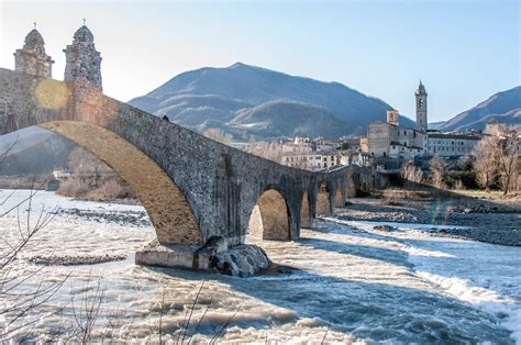 Devil's Bridge with the river Trebbia - Bobbio, Province of Piacenza - Emilia-Romagna, Italy ...