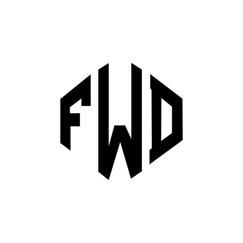 diseño de logotipo de letra fwd con forma de polígono. diseño de ...