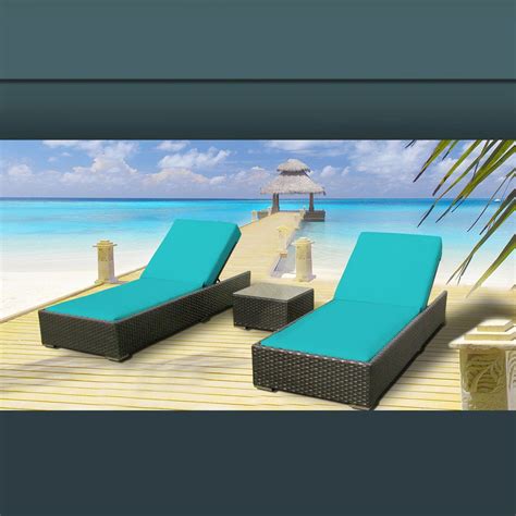 Amazon.com: Luxxella Outdoor Patio Wicker Furniture 3 Pc Chaise Lounge Set TURQUOISE: Patio ...