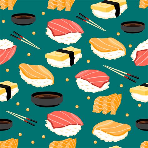 sushi seamless pattern 678509 Vector Art at Vecteezy